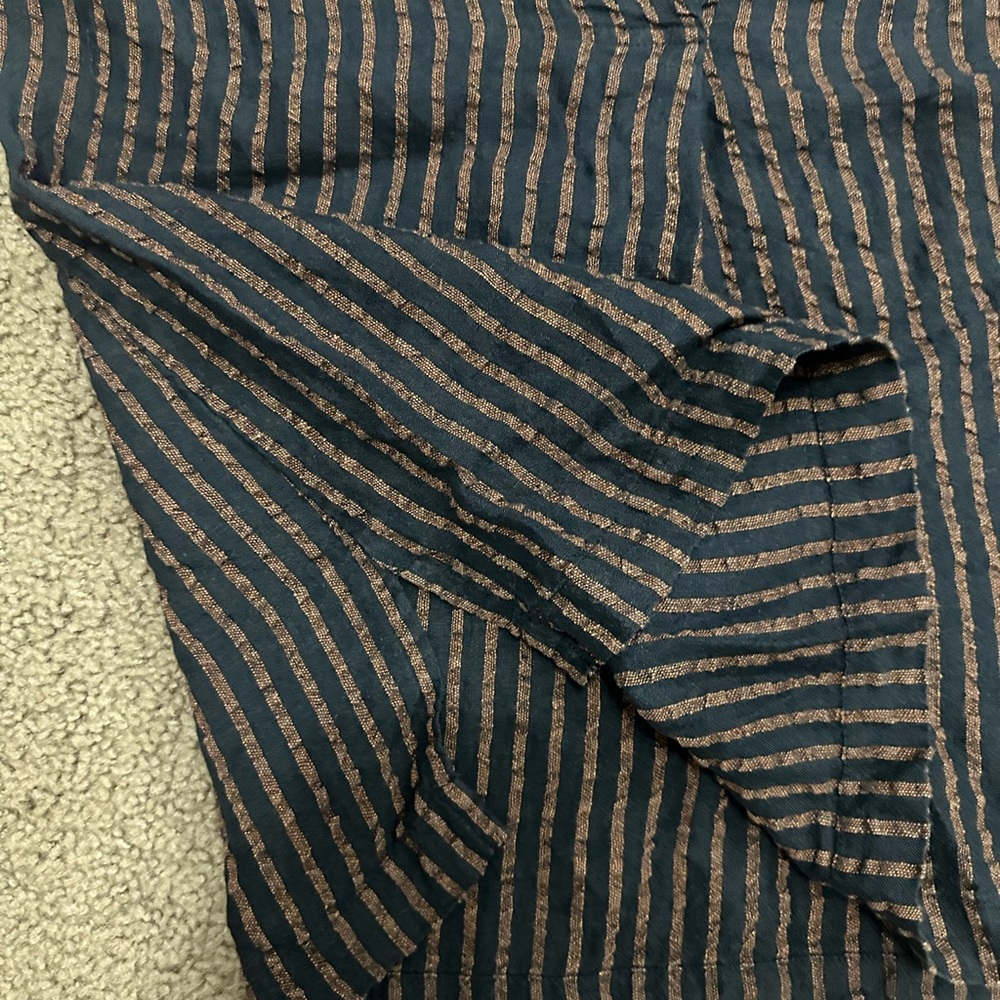 Poetry Button Down Shirt - Black and Brown Stripes - Picture 7 of 8